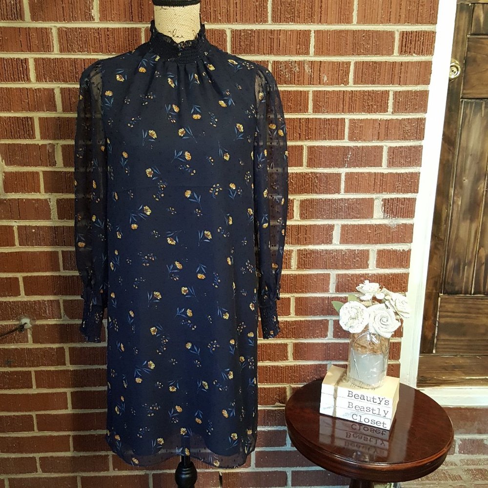 Draper James Floral Swiss Dot Smocked Dress Nassau